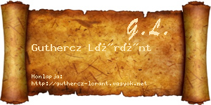 Guthercz Lóránt névjegykártya