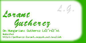lorant guthercz business card